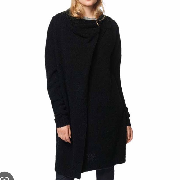 Bench Asymmetric Cardigan Black Boucle Long Line Size XS - Picture 2 of 13